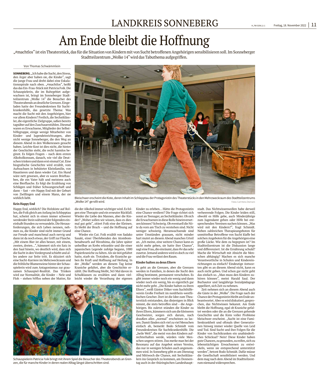 Zeitungsbericht aus Sonneberg